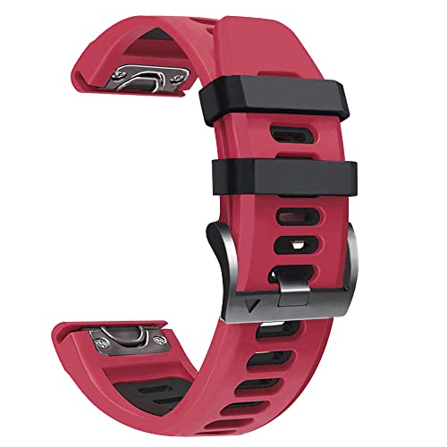 OPKDE Smart-Silikon-Schnellverschluss-Uhrenarmband für Garmin Fenix 7, 7X, 5, 5X, 6, 6XPro, 22, 26 mm, 26 mm, Achat