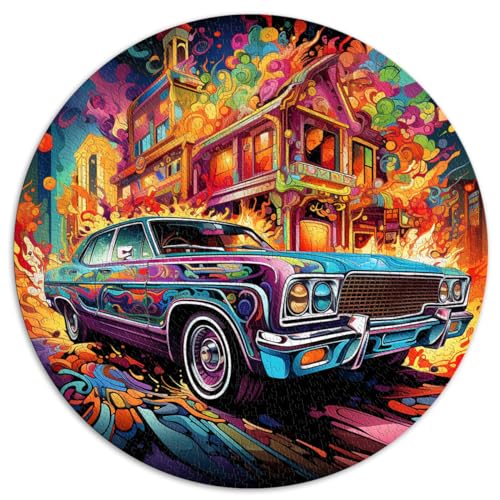 Puzzles zum Verschenken, Auto vor der Bar, Puzzles für Erwachsene, 1000 Teile, 67,5 x 67,5 cm, Puzzle, Mitmach-Spiel, Heimdekorationspuzzle