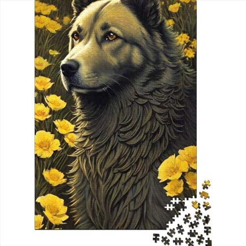 Tier-Fantasie-Hund-Holzpuzzle, Puzzle für Erwachsene, 1000 Teile, Puzzle für Erwachsene, Teenager, Spielspielzeug für Erwachsene, Familienpuzzle, Geschenk, 75 x 50 cm