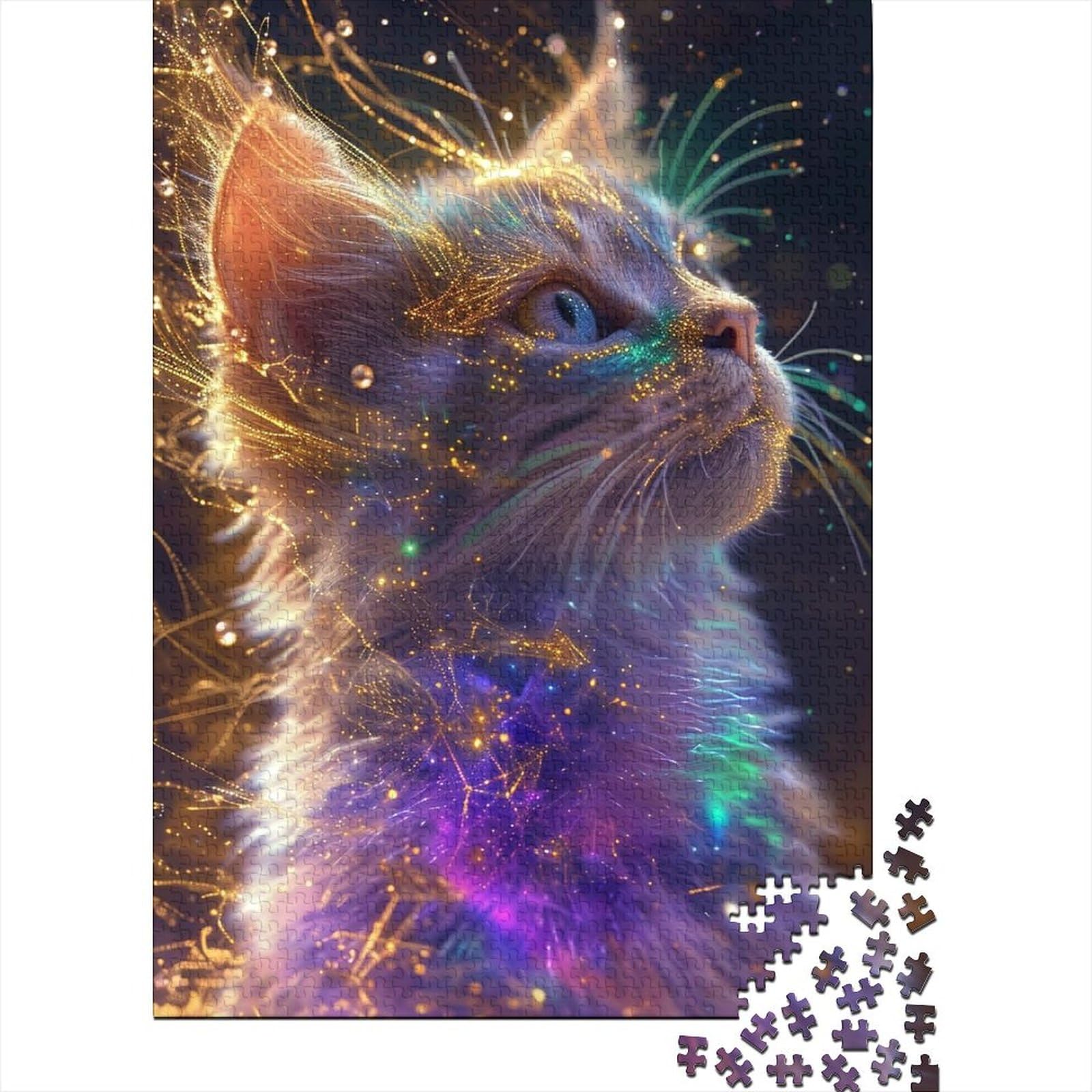 Art Cat Puzzles für Erwachsene Puzzles 1000 Teile Puzzles für Erwachsene Teenager ganze Familie und die 29,53x19,69 Zoll