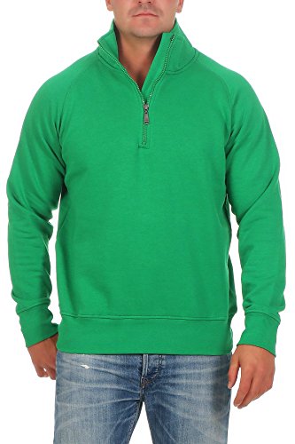 Happy Clothing Herren Pullover halber Reißverschluss ohne Kapuze, Größe:M, Farbe:Gelbgrün