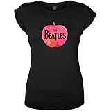 The Beatles Damen Apple (Foiled Application) T-Shirt, Schwarz (Black Black), 42 (Herstellergröße: XX-Large)