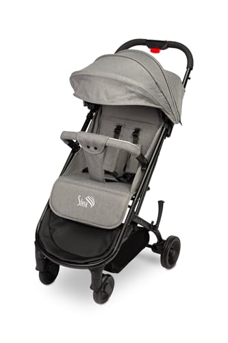 CARETERO Kinderwagen Sfera - 7kg, leicht zu tragen - Teleskopgriff - Beinschutz - Regenschutz - Langlebig und verschleißfest - Komfortabel - 79x51x105 - Graphit