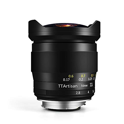 TTArtisan 11 mm F2.8 Kameralinse, Fisheye, kompatibel mit Canon R Mount Kameras wie EOSR EOSRP, Schwarz