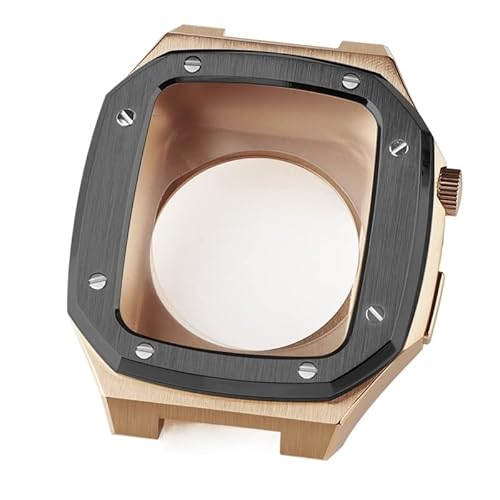 KANUZ Kompatibel mit Apple Watch Band 44/45 mm Serie 4/5/6/SE mit Gehäuseband, Edelstahl-iWatch-Armbänder mit Schutzhülle (Farbe: L, Größe: 44 mm für 6/5/4/SE)