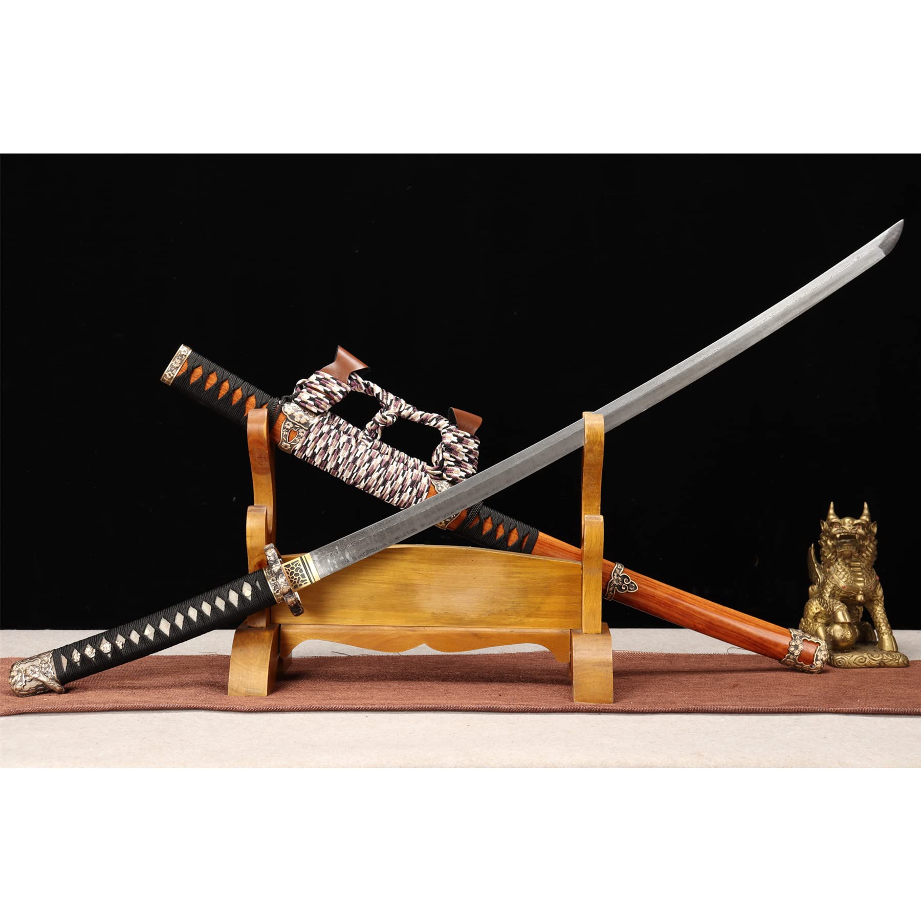 LQSMX sword echtes Katana Schwert 41in Samurai Schwert Falten und schmieden Musterstahl/Damaskusstahl/scharf