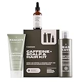 ManCave Koffein + Kopfhaut- und Haar-Set, 3 Haarpflege-Essentials die ultimative Lösung für Haar und gesündere Kopfhaut, Koffein-Shampoo, Koffein-Conditioner, Koffein+ Kopfhaut-Serum sulfatfrei, vegan