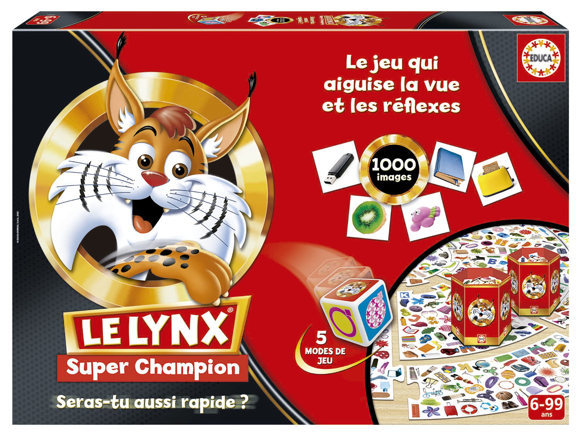 Educa - Super Champion Lynx | Eine Exklusive Edition mit über 1000 Bildern und Einer neuen Spieldynamik | Spaß für die ganze Familie | ab 6 Jahren (19432)