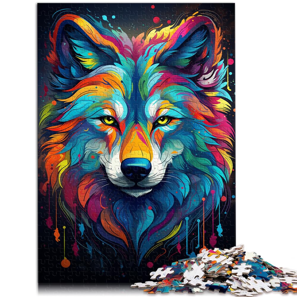 Puzzle, Zeichnung, Tier, Wolf, Puzzle für Erwachsene, 1000 Teile, Holzpuzzle, anspruchsvoll, Aber unterhaltsam und humorvoll, 1000 Teile (50 x 75 cm)