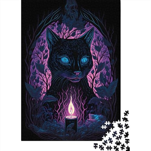 Schwarzlicht-Katzen-Puzzle für Erwachsene und Jugendliche, 1000 Teile, Puzzle für Erwachsene, anspruchsvolles Puzzlespiel und Familienspiel, 75 x 50 cm