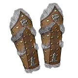 Mittelalterliches Schutzarmband - Mittelalterliche Cosplay-Wache für Männer | Mittelalterliche Armlehnen aus Leder | Wikinger-Arm | Armwärmer aus Kunstleder für Cospla, Braun, 9,84x9,45 pulgadas,