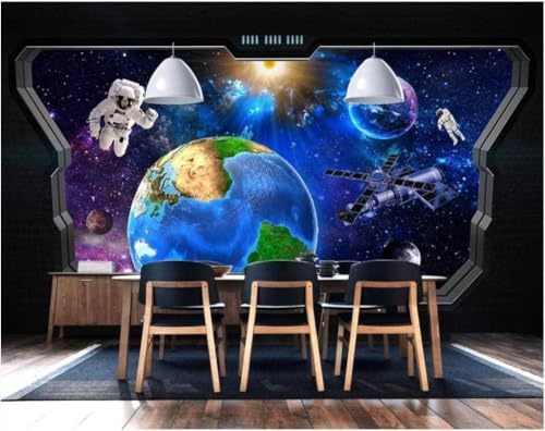 Kosmische Planeten Der Weltraum Astronauten 3D Tapete Poster Restaurant Schlafzimmer Wohnzimmer Sofa TV Dekorative Wand-150cm×105cm