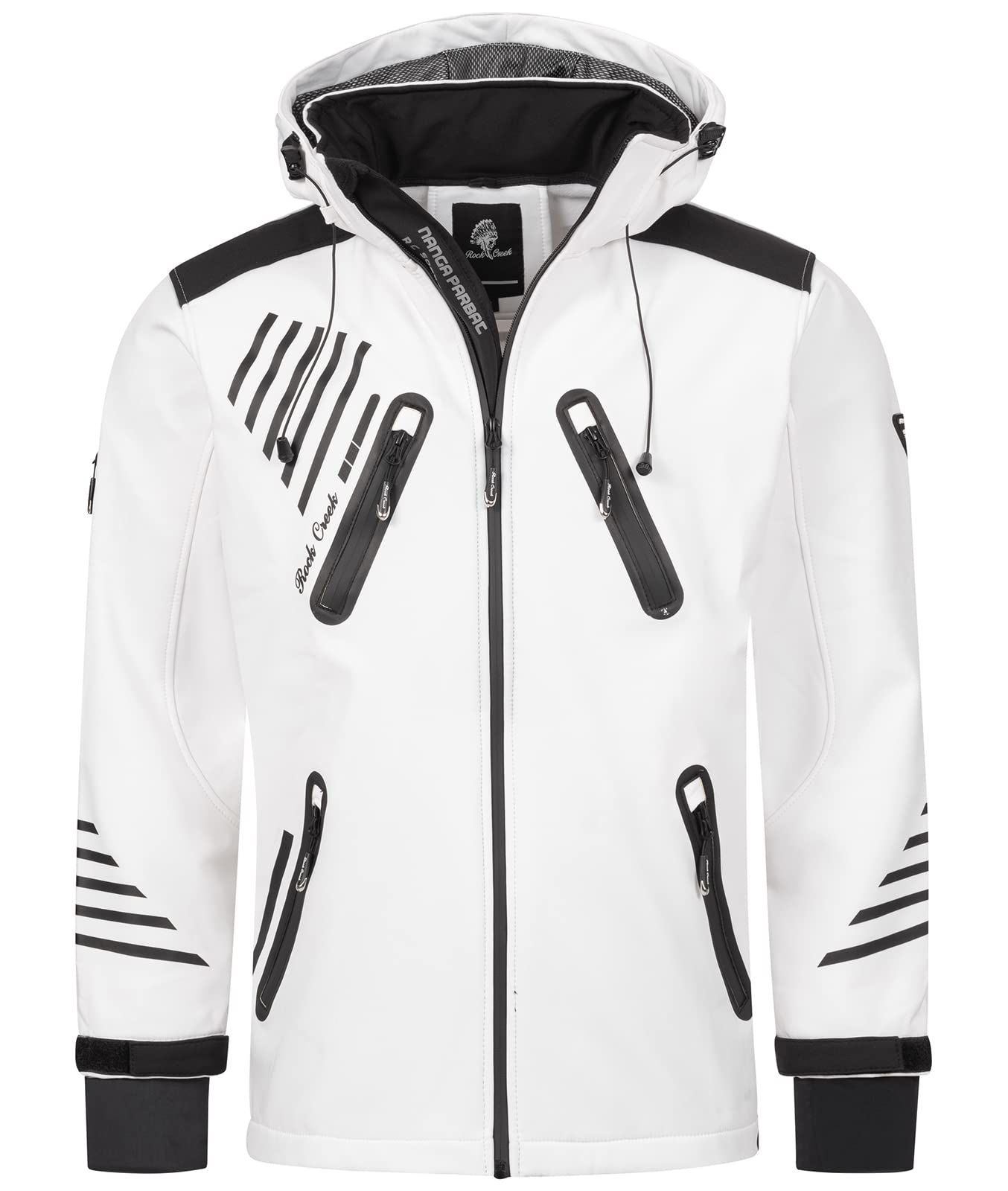 Rock Creek Herren Softshell Jacke Outdoorjacke Windbreaker Übergangs Jacke H-140 [White 3XL]