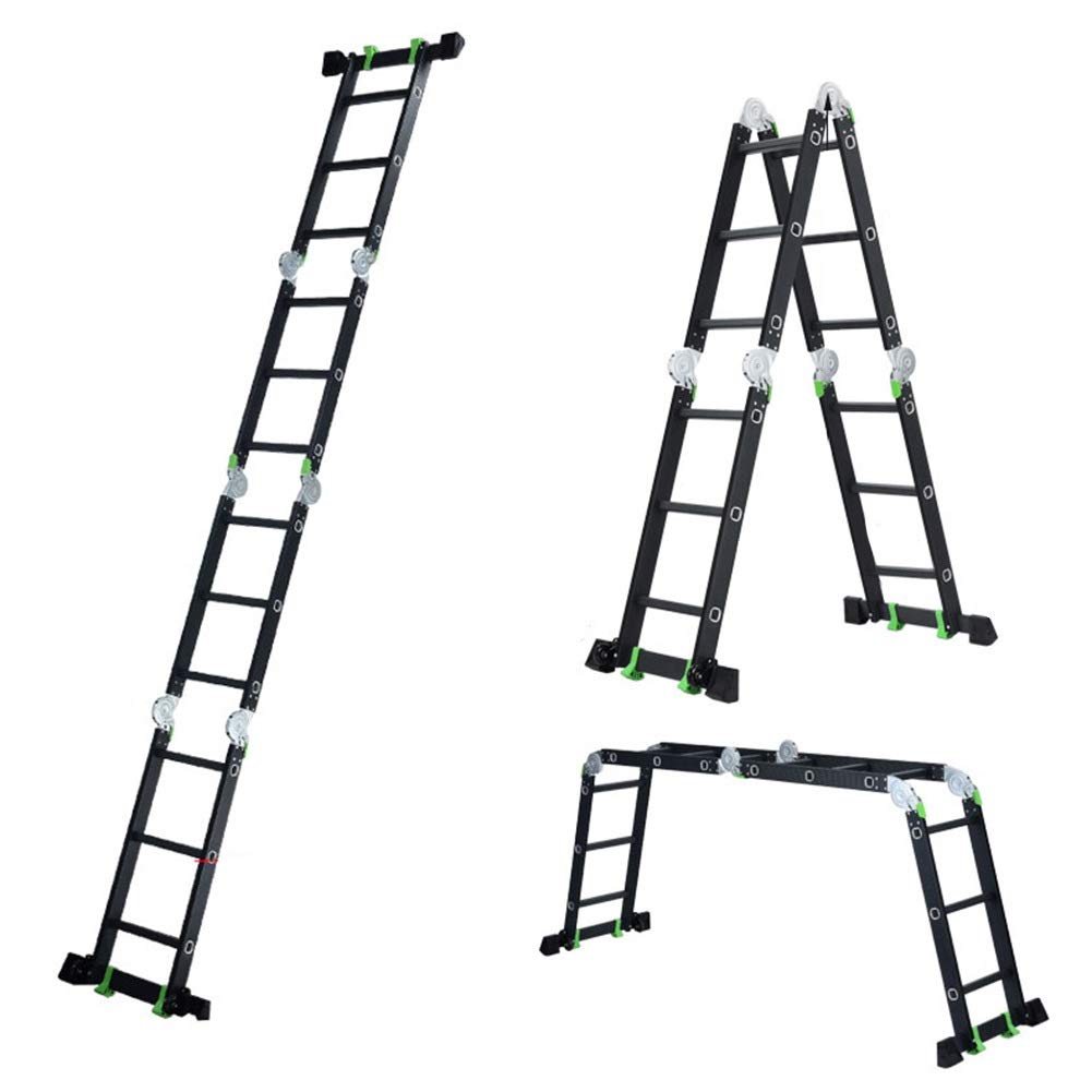 Tragbare Teleskop-Mehrzweckleiter mit Sicherheitsverriegelungsscharnieren, ausziehbare Multifunktionsleiter für Haus/Gewerbe, 150 kg (Farbe: 5 mm, Größe: 4,7 m/15,4 Fuß (2,3 m + 2,3 m)) (1,6 mm 9