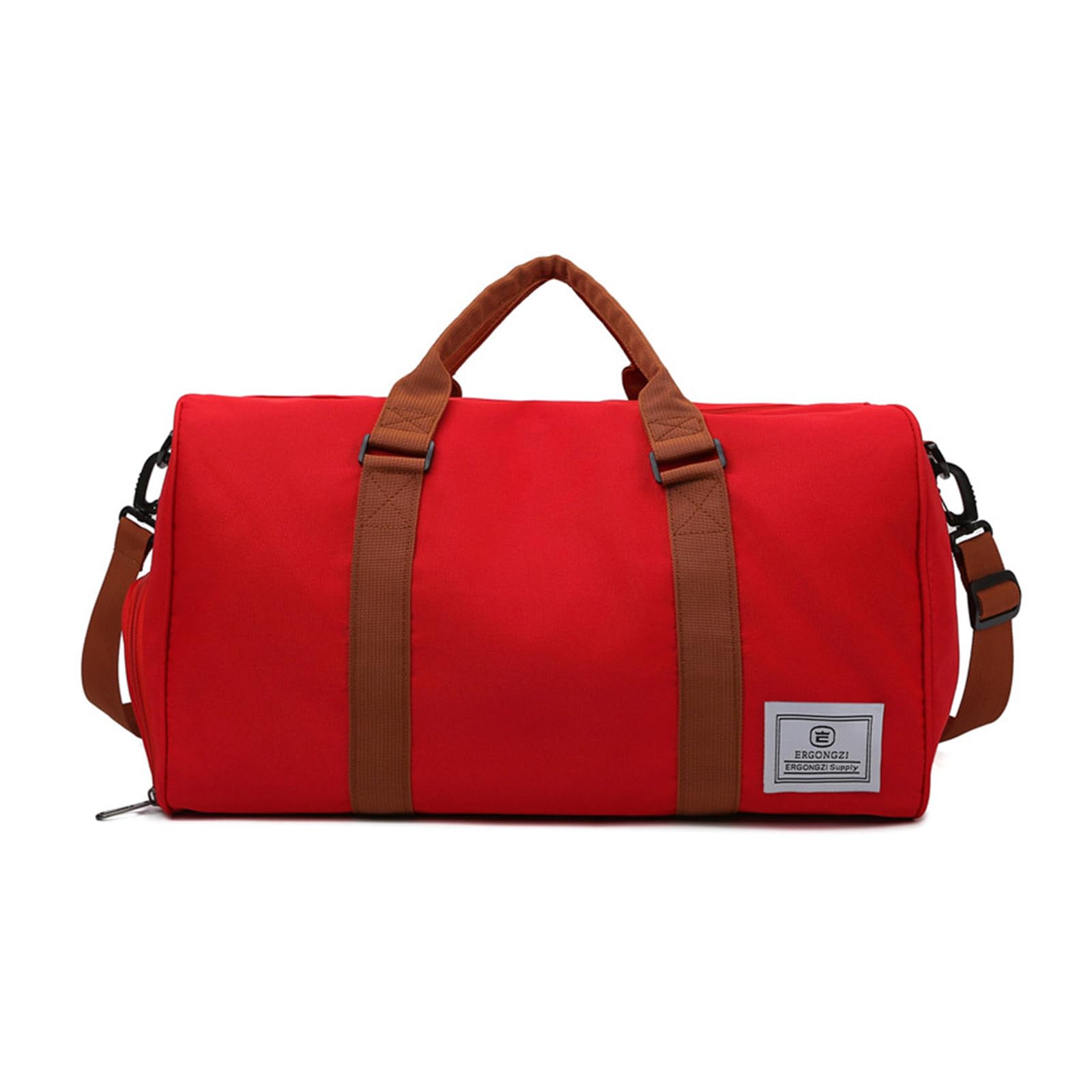 ohodhmnu Damen Tote Bag Reisetasche Große Kapazität Gepäck Tasche Duffle Bags Übernachtungstasche Multifunktionale Sport Gym Bag für Männer Frauen, rot, With pendant