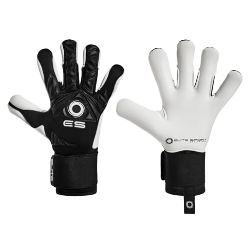 Elite Torwarthandschuhe Neo Revolution II Combi Black/White, Größe 10, Design mit 3D-Muster, Grip für alle Wetterbedingungen, Bewegungsfreiheit ohne Fingersave