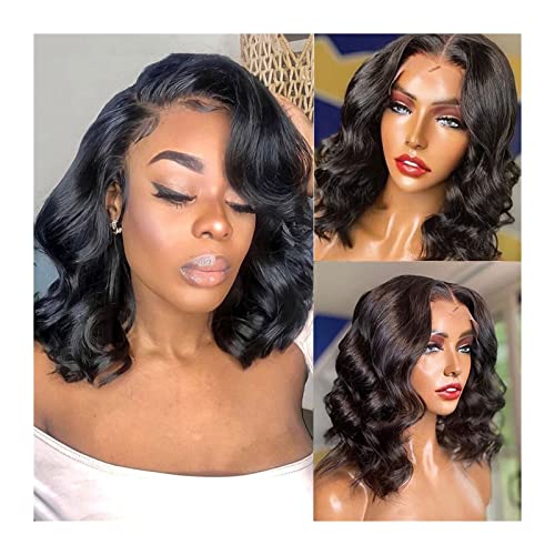 Gewellte Spitzenperücken Kurze bob transparente spitze frontperücke 13x4 brasilianische body wave spitze frontalperücken for frauen menschliches haar prepucked 4x4 spitze schließung menschliche haarpe