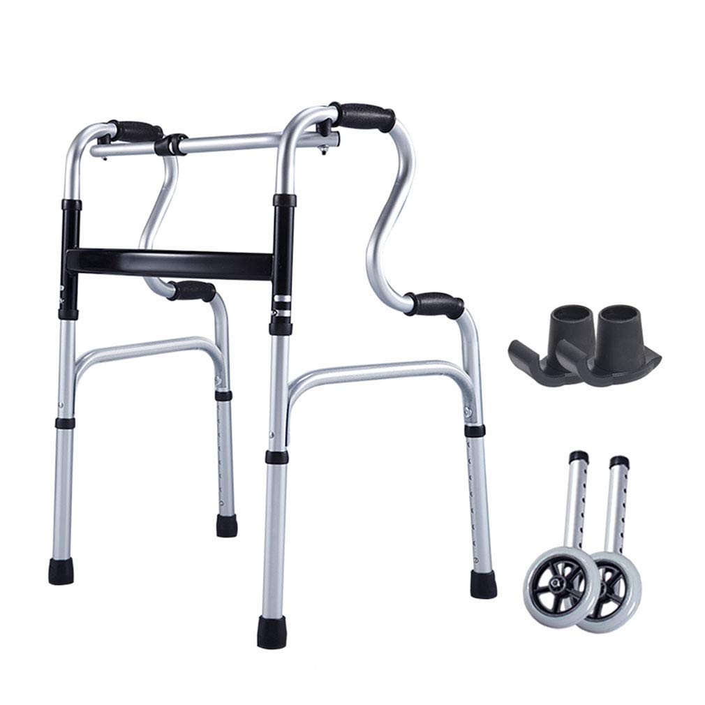 Faltbarer Rollator für ältere Menschen mit 2 Rädern, Gehgestell, Mobilitätshilfe, Rollatoren, höhenverstellbar, Aluminium-Stangenhalter für geriatrische Behinderung, bariatrische Dekoration,