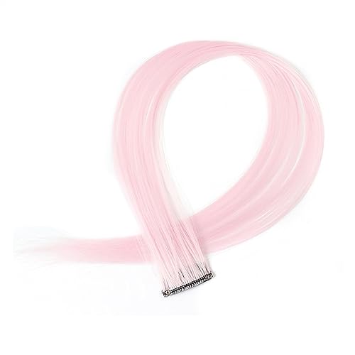 Clip-in-Haarverlängerungen Farbige Clip-in-Haarverlängerungen, 55,9 cm, Regenbogenfarben, lange, glatte Haarteile, Clip-in-Synthetik, Halloween, Cosplay, Mode, Party, Geschenk for Frauen und Mädchen C