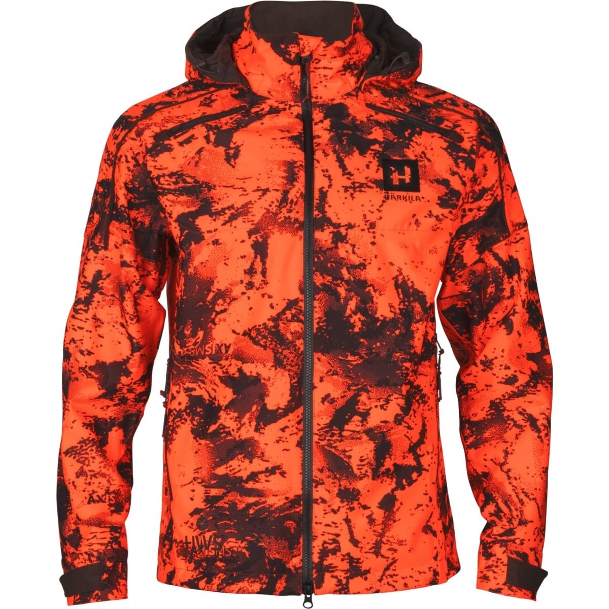 Härkila | Wildboar Pro camo HWS Jacke | Professionelle Jagd Kleidung & Jagd Zubehör für Herren | Skandinavische Qualität Made to Last | AXIS MSP®Orange Blaze, 50