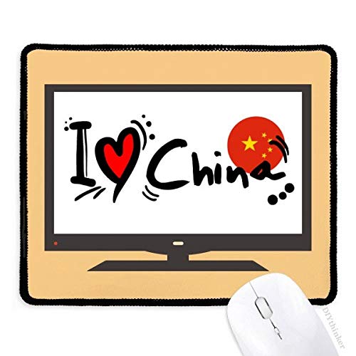 beatChong Ich Liebe China Word-Flaggen-Herz-Computer-Mausunterlage Griffige Gummi Mousepad Spiel Büro