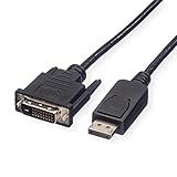 ROLINE DisplayPort Kabel DP ST - DVI ST, schwarz, 2 m