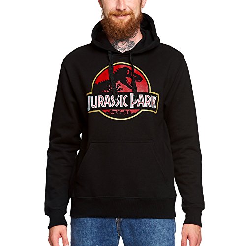 Unbekannt Jurassic Park Herren Hoodie Movie Logo mit Kapuze schwarz - M