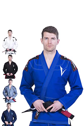 VECTOR SPORTS BJJ Gi Brazilian Jiu Jitsu Gi mit Bonus Weißer Gürtel Ripstop Hose für