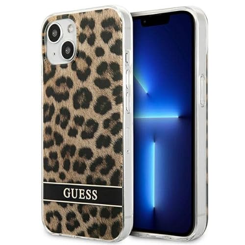 Guess GUHCP13SHSLEOW Hülle für iPhone 13 Mini 5,4" braun/Brown hardcase Leopard