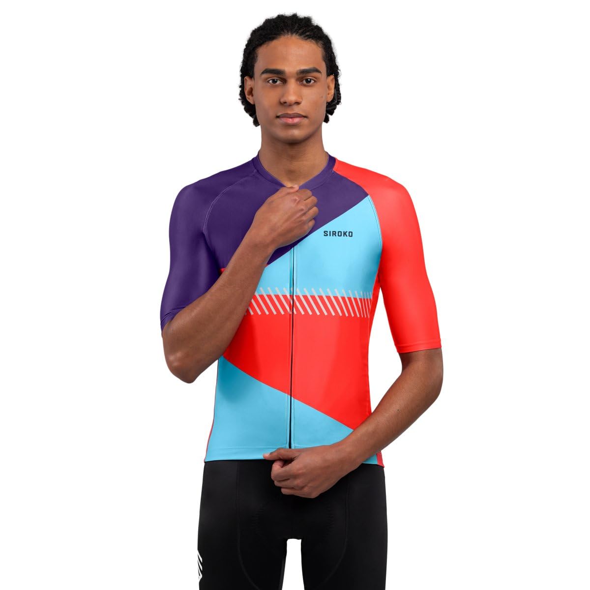 SIROKO - Radtrikot M2 Flèche - XL - Feuerrot/Hellblau