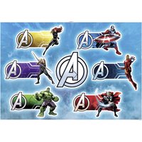 Komar Marvel Wandtattoo Avengers Plates - 100 x 70 cm (Breite x Höhe) - 7 Teile - Deco-Sticker, Wandaufkleber, Wandsticker, Wanddeko, Kinderzimmer - 14734h