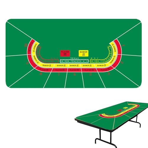 Nbhuiakl Pokertischdecke | Große Spieltischmatte 120x60cm | rutschfeste Pokermatte, Poker-Tischmatte für Pokerparty, Mottoparty, Pokerabend