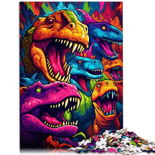 Spielgeschenk Puzzle alte Dinosaurier 1000 Teile für Erwachsene Schwierige Puzzles Holzpuzzles Lernspielzeug Unmögliches Puzzle （50x75cm）