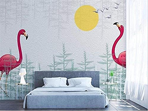 XLMING Flamingo-Wald 3D Tapeten Home Esszimmer Sofa Schlafzimmer Wohnzimmer TV Hintergrund-400cm×280cm