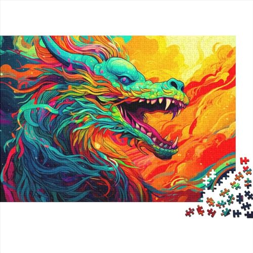 Kunstpuzzle für Erwachsene 1000 Teile Drachenpuzzle für Erwachsene Teenager Schwierige, anspruchsvolle Puzzles 1000 Teile (Größe 75x50cm)