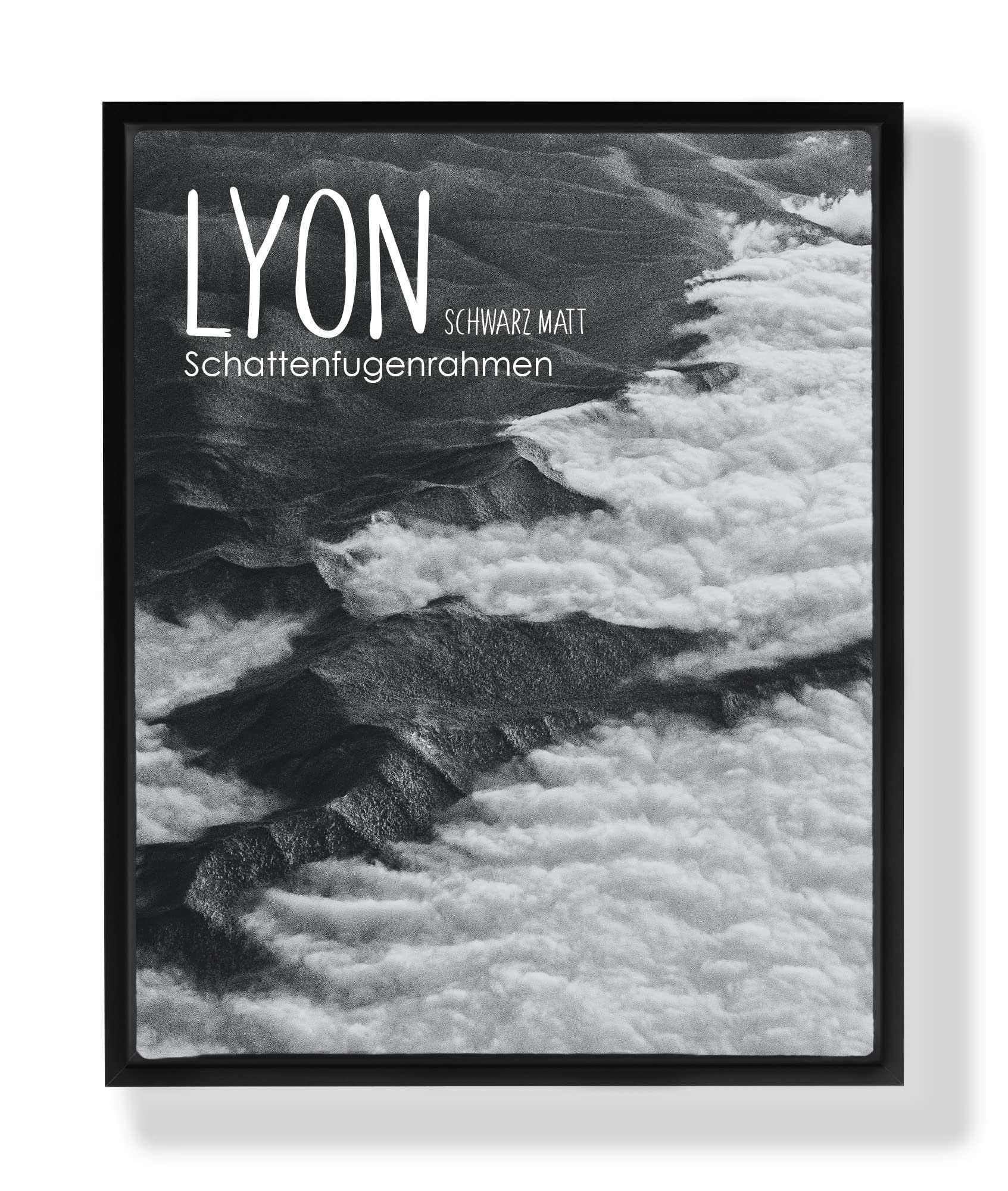 BIRAPA Lyon Keilrahmen für Canvas 90x130 cm in Schwarz Matt, Rahmen für Leinwände, Leerrahmen für Leinwand, Schattenfugenrahmen für Keilrahmen, Leinwand Rahmen