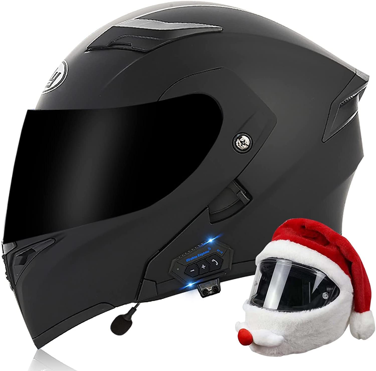 Motorrad Integrierter Bluetooth Modularer Klapp-Motorradhelm DOT/ECE-Zugelassener Mit Doppeltem Sonnenvisier Leichter Integral-Motorradhelm Für Erwachsene Herren Damen