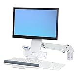 Ergotron Sit-Stand Combo Arm – Wandmontage für LCD-Display/Tastatur/Hülle/Barcode-Scanner – Aluminium, hochwertiger Kunststoff – Weiß – Bildschirmgröße: bis 24 Zoll