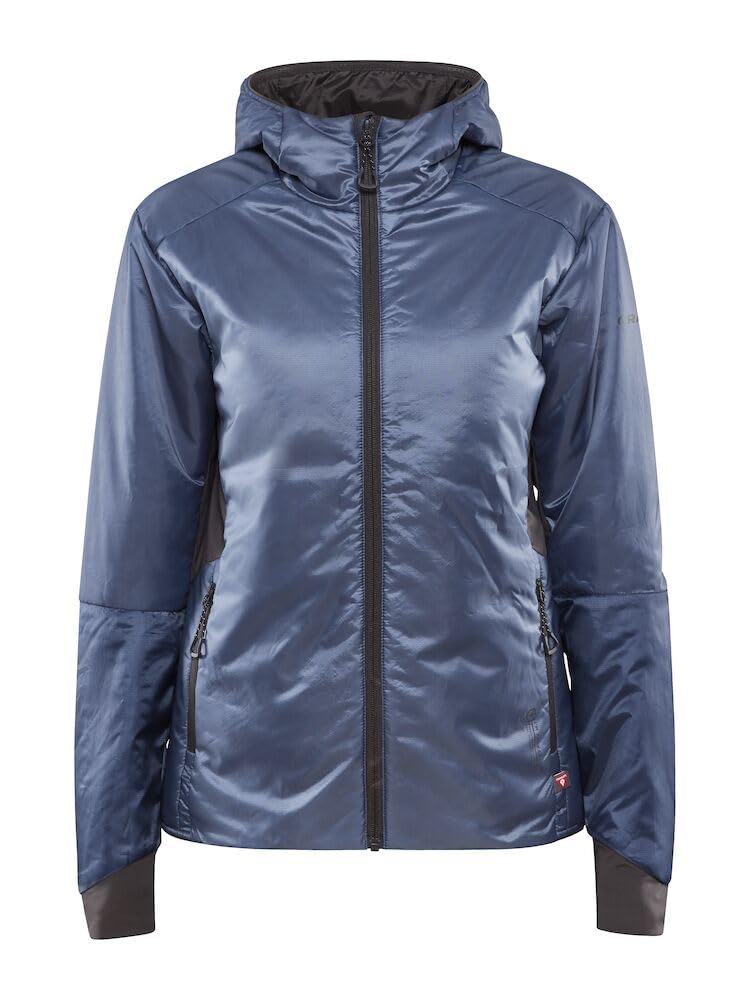 Craft ADV EXPLORE LIGHTWEIGHT | Leichte Jacke Damen L | Flow | Packbare Outdoorjacke Damen | PrimaLoft-Isolierung | 2 Reißverschlusstaschen | Kapuze | Stretcheinsätze | Wanderjacke Damen