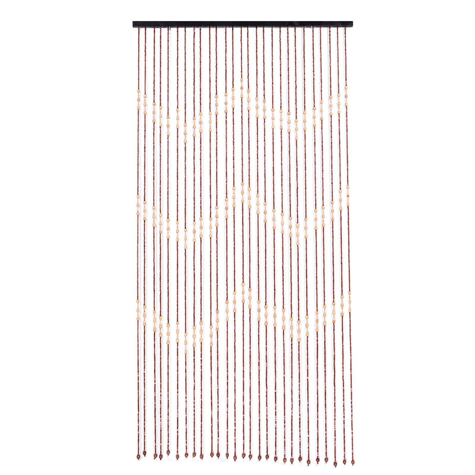 DJOAIUYF Türvorhang Holz Perlenvorhang Schlafzimmer Curtains Wärmeisolierend Holzperlenvorhang Vorhang Deko Raumteiler Bead Fadenvorhang Holz Bambus Door Curtain 90x175cm