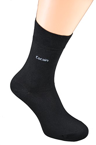 Cocain underwear 9 Paar Herren Socken schwarz Gr. 43-46 handgekettelt Piquetrand hochwertig Premium