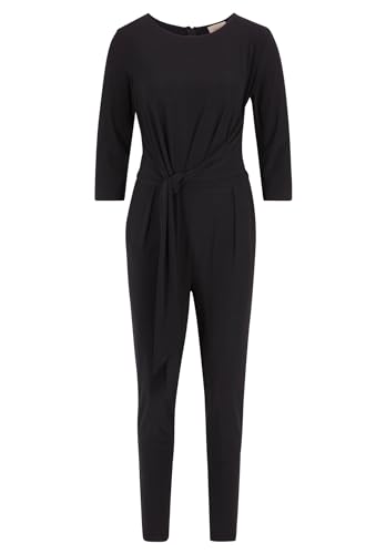 Cartoon Damen Jumpsuit mit Bindegürtel Schwarz,42