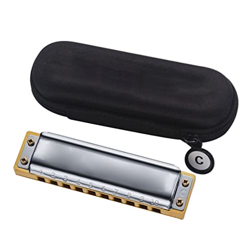 Mundharmonika Harmonica Diatonic Professional 10-Loch-Mundharmonika-Bambuskamm-Musikinstrumente (Color : Key Ab)