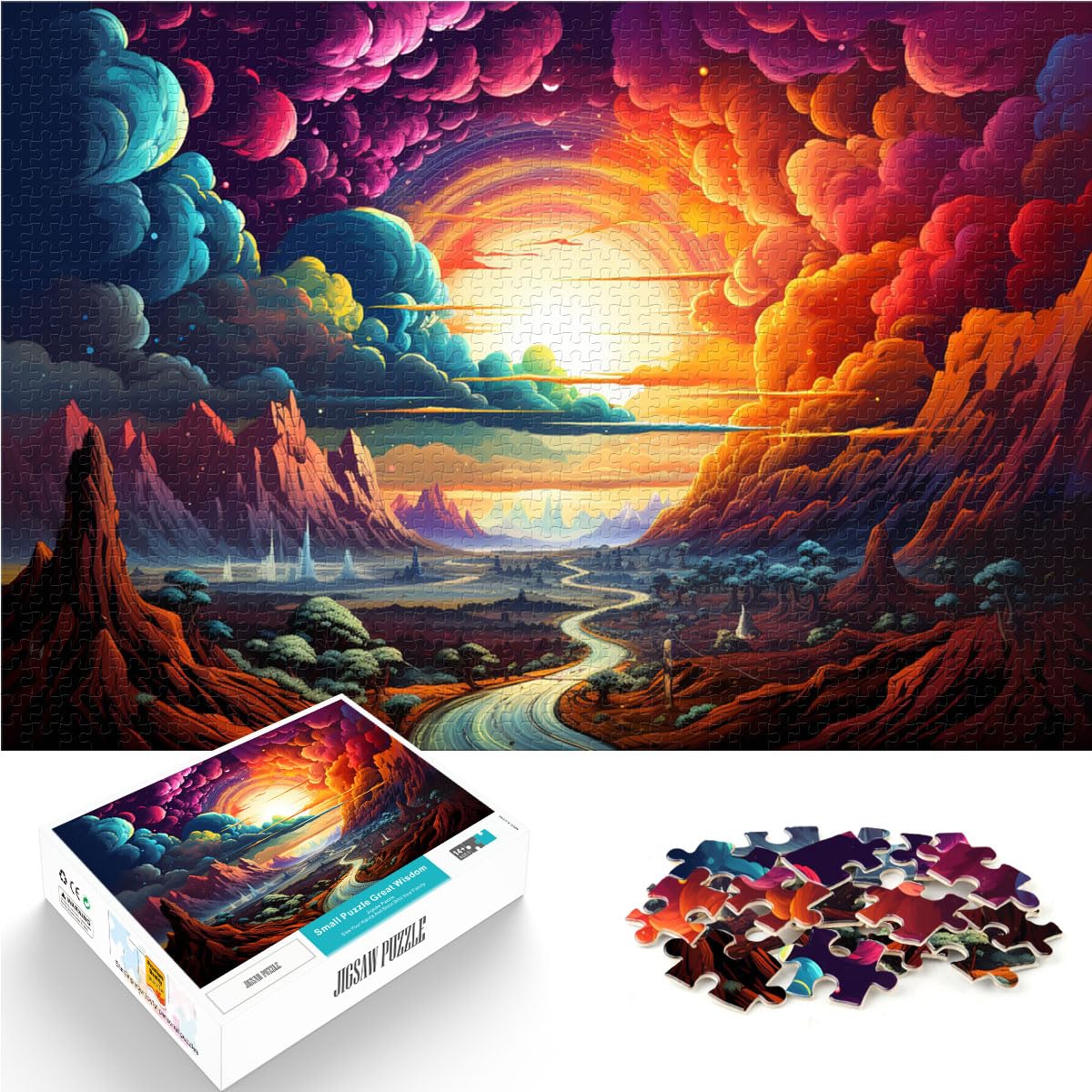 Puzzle Fantasy Art Puzzle 1000 Teile Holzpuzzle Spielzeug Puzzles für Erwachsene Lernspiele Stressabbau Puzzles 1000 Teile (50x75cm)