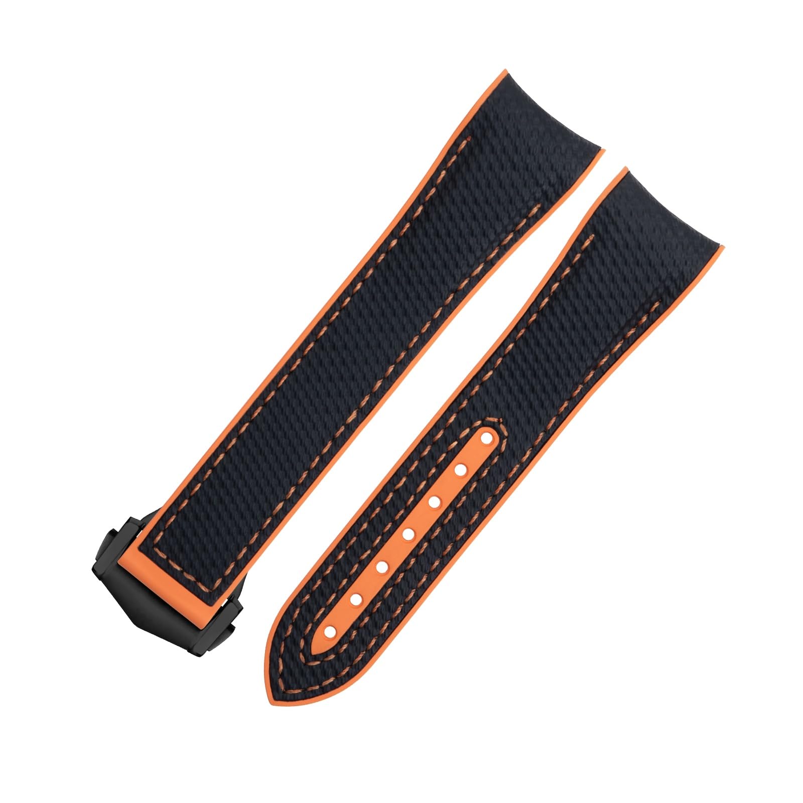 IOTUP Uhrenarmband für Omega Seamaster 600, weiches FKM, Fluorkautschuk, Nylon-Textur, Vollgummi-Uhrenarmband, Faltschließe für 43,5 mm Zifferblatt, 21 mm, 21 mm, Achat