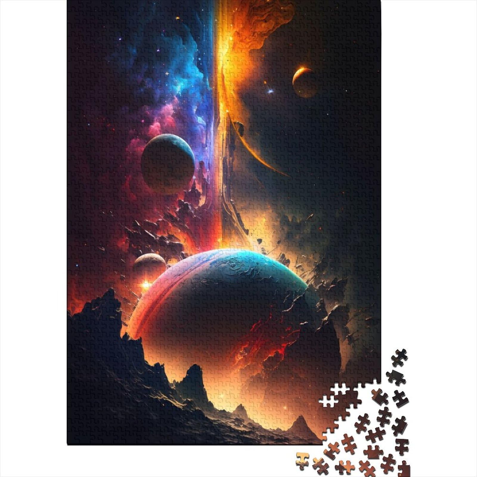 500 große Teile Puzzle für Erwachsene Farben des Universums Holzpuzzle Puzzles für Erwachsene Teenager Entspannendes geistiges Lernspielzeug (Größe: 52 x 38 cm)