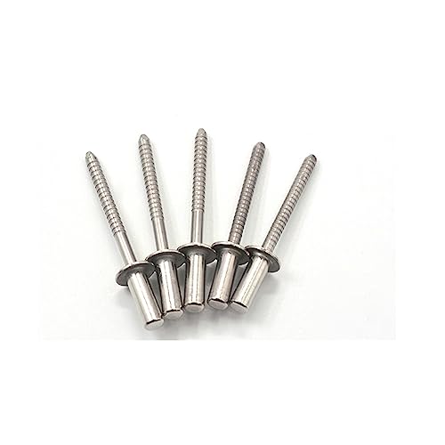 Aluminium Blindniet,FlanscheKlappnieten, Nieten mit geschlossenem Ende, Hohlniete aus Edelstahl 304/402, M3,2, 4,0, 4,8 mm * 6, 8 Stück(3.2x6)