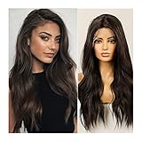 Perücken Synthetische Spitze Front Perücke 24inch Long Wavy Lace Perücken for Frauen 150% Dichte Transparente Spitze Hohe Wärmefaserperücke for tägliche Hochzeit Cosplay Haar perücke fasching ( Color