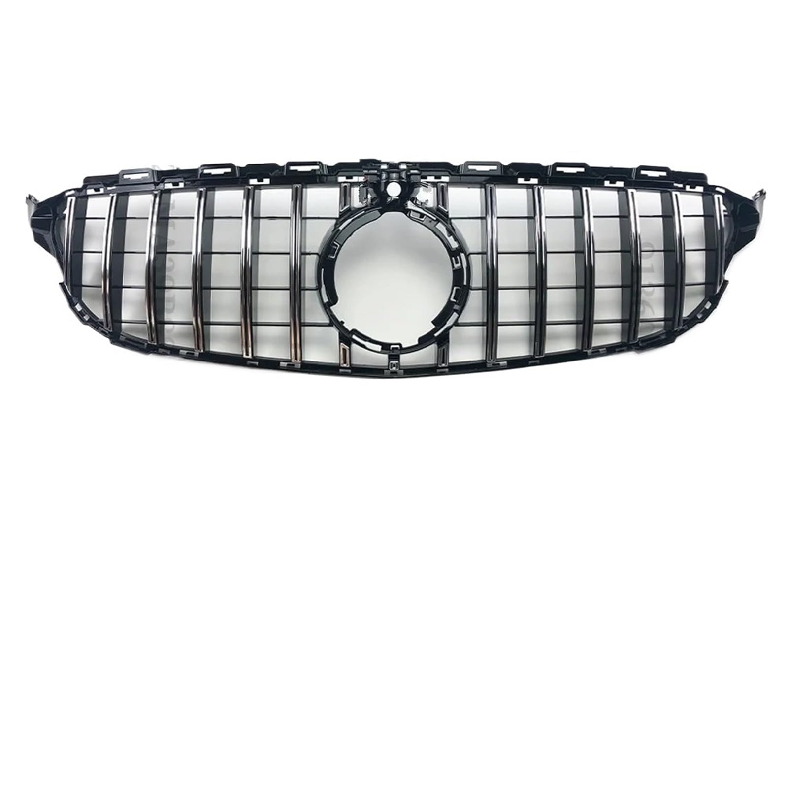 Frontgrills Für Benz W205 S205 C C205 C180 C200 C250 C300 C260 2014-2021 Oberer Ersatz-GT-Stil Frontstoßstangengrill Front Bumper Grille(19-21Silver with Cam)