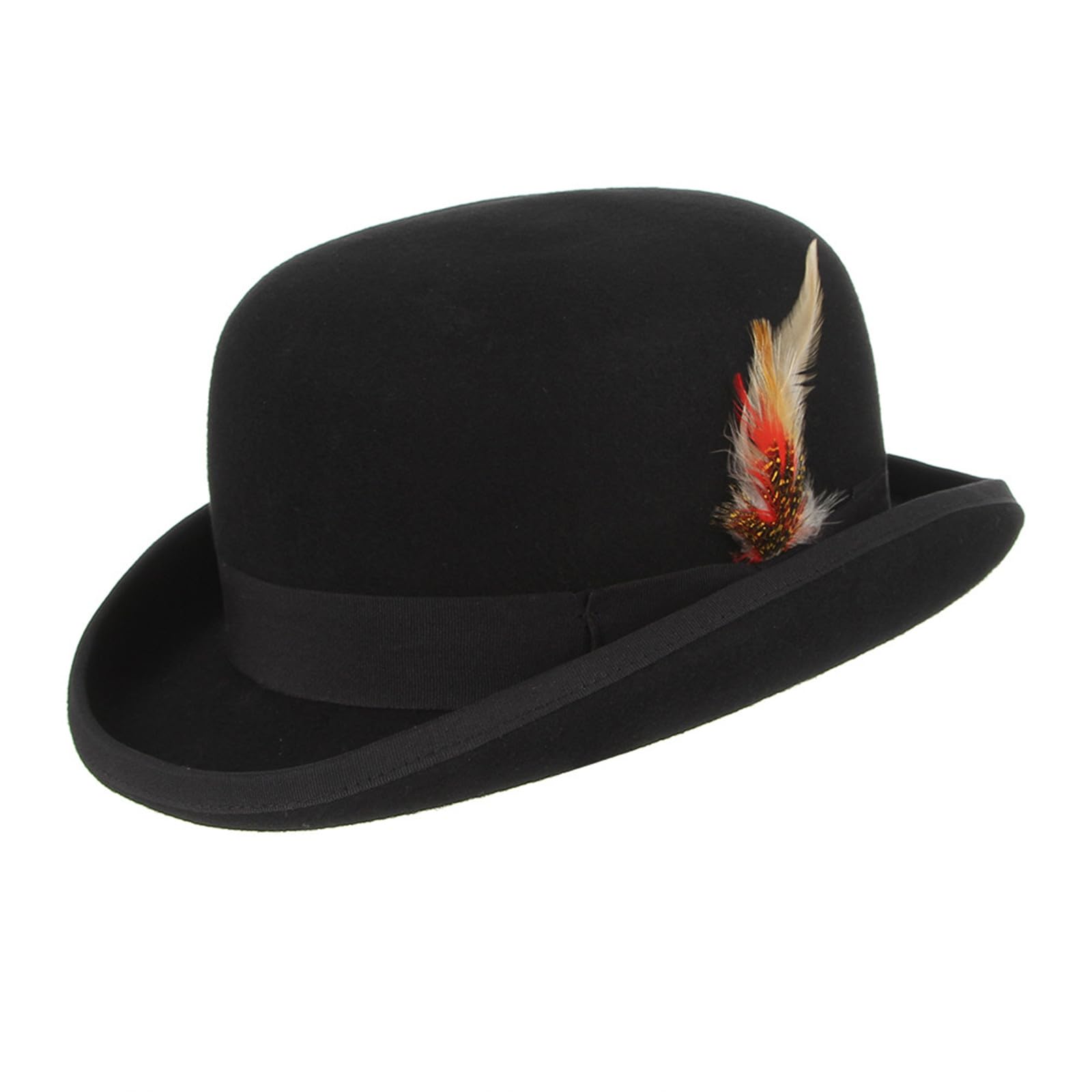 LARUISEE Eleganter Filzhut mit Feder, Gentleman, Halloween, Karneval, Party, Fedora, Festival, Geschenke für Herren, Hut für Damen, große Köpfe, Hüte für Männer, lustig